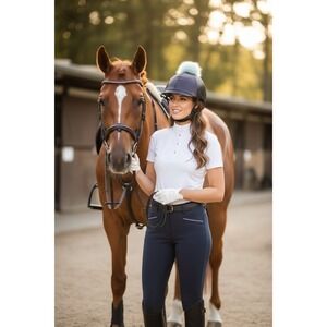 Troxel Spirit Equestrian Riding Helmet Womens Small Black Pom Pom Cover